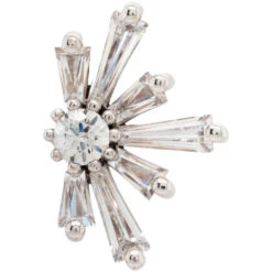 "Half Mininova" & "Half Supernova" Threaded End In Gold With White CZ's -Body Vision Los Angeles 40376 BodyVision BVLAHalfSupernovaThreadedEndinGoldwithWhiteCZ sSingleWhiteGold14mm2