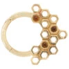 Honeycomb Hinge Ring In Gold With Citrine