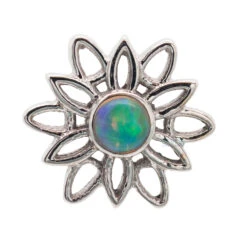 "Marisol" Threaded End In Gold With Genuine White Opal