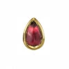 Rhodolite Cabochon Pear In Bezel Threaded End In Gold