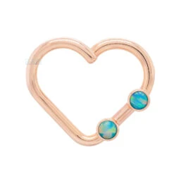 "Heartbreaker" Ring In Gold With Opals 11 "Heartbreaker" Ring In Gold With Opals -Body Vision Los Angeles 40442 BVLABodyVisionHeartbreakerRinginGoldwithOpalsSingleLeftRoseGoldTealOpal2