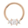 Princess With Accents Segment Ring In Gold With White CZ's