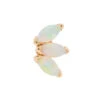 Threadless: Triple Marquise Fan Pin In Gold With Genuine White Opals