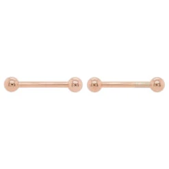 Basic Gold Nipple Barbells -Body Vision Los Angeles 40467 BodyVision BVLABasicGoldNippleBarbellsSingle14ga1.2RoseGold2