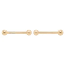 Basic Gold Nipple Barbells -Body Vision Los Angeles 40467 BodyVision BVLABasicGoldNippleBarbellsSingle14ga1.2YellowGold2