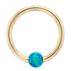 Captive Bead Ring (CBR) In Gold With Dark Blue Opal Captive Bead -Body Vision Los Angeles 40479 BVLABodyVisionCaptiveBeadRingCBRinGoldwithOpalCaptiveBeadSingle16ga.3.8YellowGoldDarkBlueOpal2 1d5aba11 0123 4564 81dd 43834828bc30