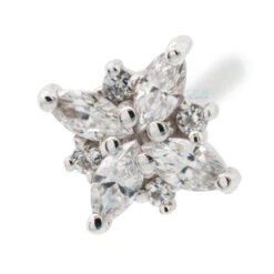 "Pleades" Nostril Screw In Gold With White CZ's