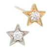 Concentric Star Nostril Screw In Gold With White CZ