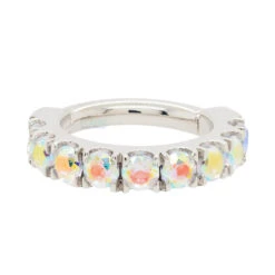 "Telesto" Hinge Ring In Gold With Mercury Mist Topaz' -Body Vision Los Angeles 40532 BVLABodyVisionTelestoHingeRinginGoldwithMercuryMistTopazSingle14ga.5.16WhiteGold3