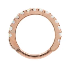 "Telesto" Hinge Ring In Gold With Mercury Mist Topaz' -Body Vision Los Angeles 40532 BVLABodyVisionTelestoHingeRinginGoldwithMercuryMistTopazSingle16ga.3.81.5mmRoseGold3