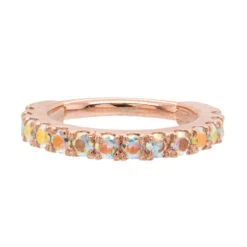 "Telesto" Hinge Ring In Gold With Mercury Mist Topaz' -Body Vision Los Angeles 40532 BVLABodyVisionTelestoHingeRinginGoldwithMercuryMistTopazSingle16ga.3.81.5mmRoseGold3 6f8f2724 b27c 4ff3 8400 fca813e1376e