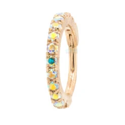 "Telesto" Hinge Ring In Gold With Mercury Mist Topaz'