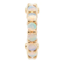 "Telesto" Hinge Ring In Gold With Genuine White Opals -Body Vision Los Angeles 40532 BodyVision BVLATelestoHingeRinginGoldwithGenuineWhiteOpalsSingleYellowGold5.161