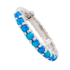 "Telesto" Hinge Ring In Gold With Sky Blue Opals