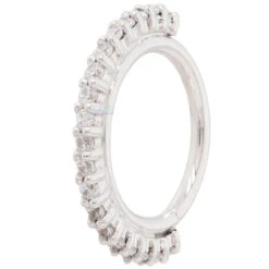 "Telesto" Seam Ring In Gold With White CZ's 9 "Telesto" Seam Ring In Gold With White CZ's -Body Vision Los Angeles 40532 BodyVisionBVLATelestoSeamRinginGoldwithCZsSingle5.16WhiteGold2