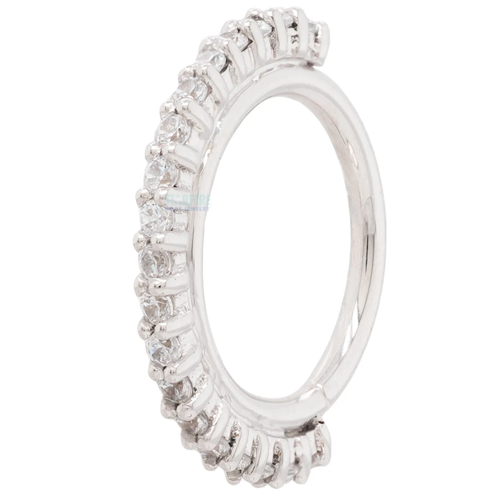 "Telesto" Seam Ring In Gold With White CZ's 5 "Telesto" Seam Ring In Gold With White CZ's - Image 5