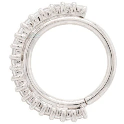 "Telesto" Seam Ring In Gold With White CZ's 8 "Telesto" Seam Ring In Gold With White CZ's -Body Vision Los Angeles 40532 BodyVisionBVLATelestoSeamRinginGoldwithCZsSingle5.16WhiteGold3