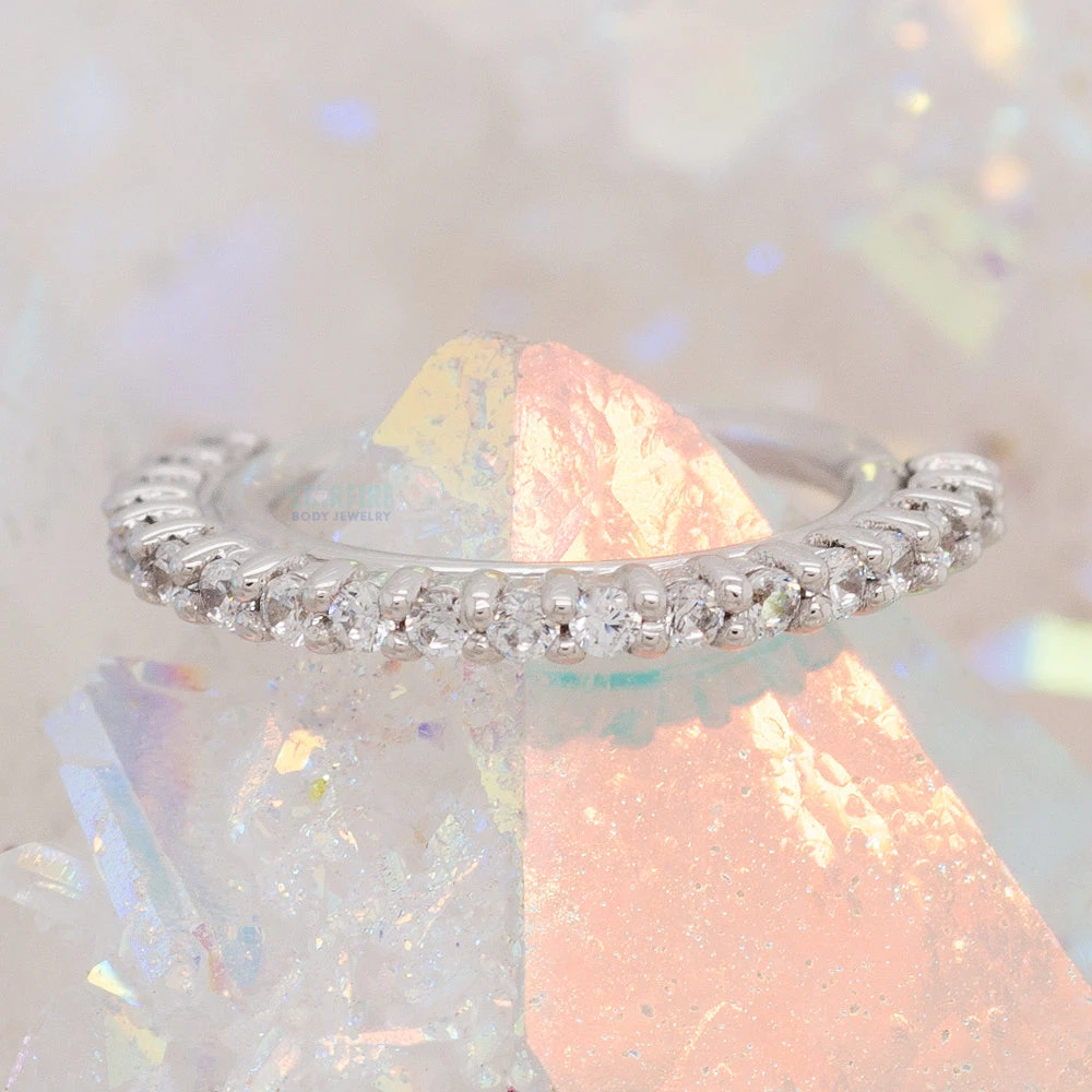 "Telesto" Seam Ring In Gold With White CZ's 2 "Telesto" Seam Ring In Gold With White CZ's - Image 2