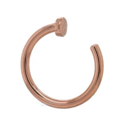 Round Disc HAMMERED FINISH Nostril Nail Ring In Gold