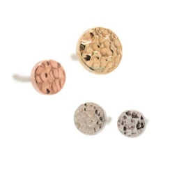 Threadless: Round Disc HAMMERED FINISH Pin In Gold