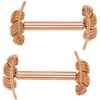 Forward Facing "Feather" Nipple Barbells In Gold