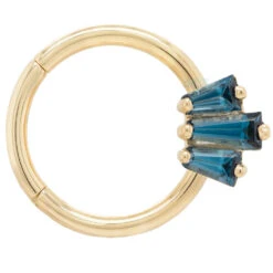 "Oceane 3" Hinge Ring In Gold With London Blue Topaz' -Body Vision Los Angeles 40652 BVLABodyVisionOceane3HingeRinginGoldwithLondonBlueTopazAASingleYellowGold2