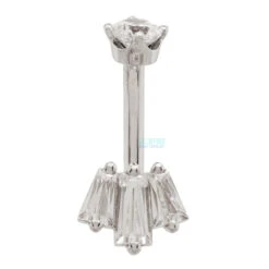 "Oceane 3" J Curve In Gold With White CZ's