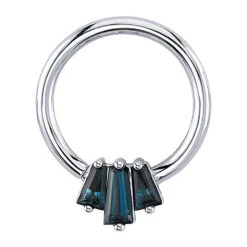 "Oceane 3" Seam Ring In Gold With London Blue Topaz'