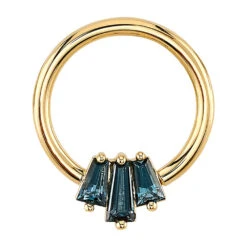"Oceane 3" Seam Ring In Gold With London Blue Topaz' -Body Vision Los Angeles 40652 BodyVision BVLAOceane3SeamRinginGoldwithLondonBlueTopazSingleYellowGold2VENDORPHOTO jpg