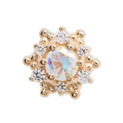 "Hannah" Nostril Screw In Gold With Mercury Mist Topaz & White CZ's 7 "Hannah" Nostril Screw In Gold With Mercury Mist Topaz & White CZ's -Body Vision Los Angeles 40729 BVLABodyVisionHannahNostrilScrewinGoldwithMercuryMistTopaz WhiteCZ sSingleYellowGold2