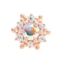 "Hannah" Nostril Screw In Gold With Mercury Mist Topaz & White CZ's 9 "Hannah" Nostril Screw In Gold With Mercury Mist Topaz & White CZ's -Body Vision Los Angeles 40729 BodyVision BVLAHannah NostrilScrewinGoldwithMercuryMistTopaz WhiteCZ sSingleRoseGold2