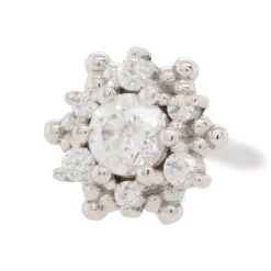 "Hannah" Nostril Screw In Gold With White CZ's