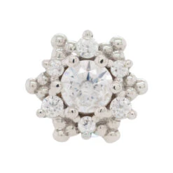 "Hannah" Nostril Screw In Gold With White CZ's -Body Vision Los Angeles 40729 BodyVisionBVLAHannah Hannah NostrilScrewinGoldwithWhiteCZ sSingleWhiteGold2