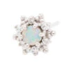"Hannah" Nostril Screw In Gold With Genuine White Opal & White CZ's