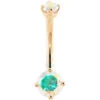 Prong-Set Navel Curve In Gold With Mercury Mist Topaz'