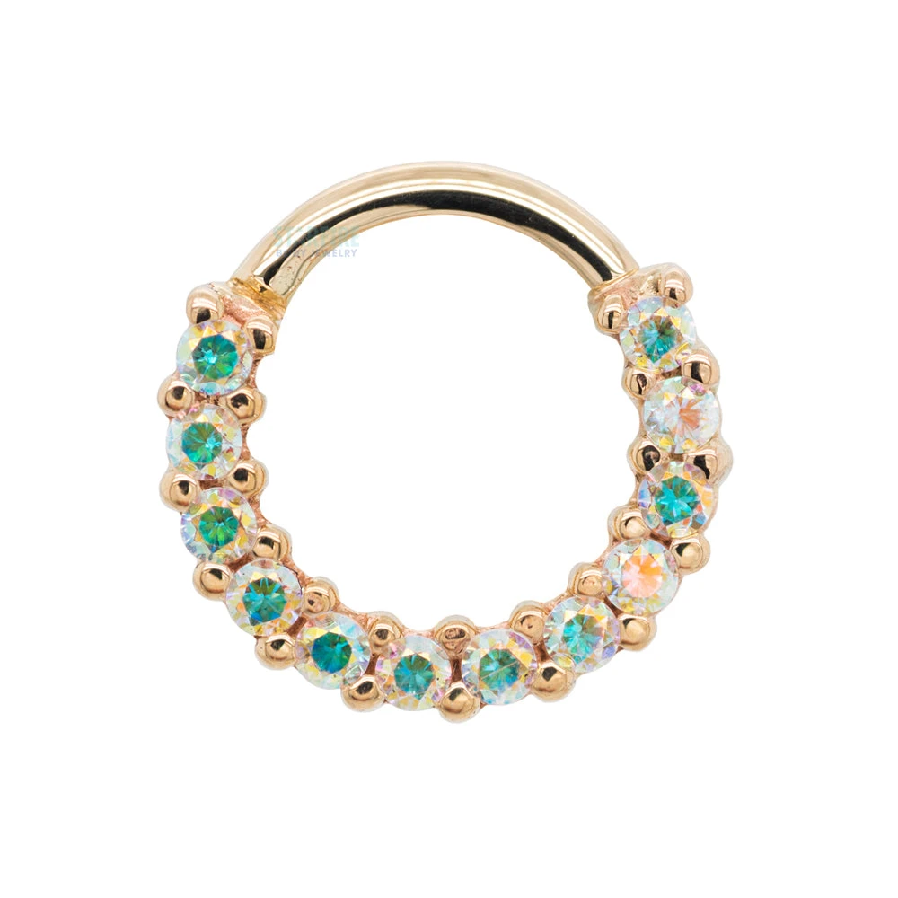 Gem "Oaktier" Hinge Ring In Gold With Mercury Mist Topaz' 1 Gem "Oaktier" Hinge Ring In Gold With Mercury Mist Topaz'