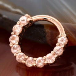 Gem "Oaktier" Hinge Ring In Gold With Oregon Sunstone -Body Vision Los Angeles 40829 BVLABodyVisionGemOaktierHingeRinginGoldwithOregonSunstonezfunky2mm5.16RoseGold