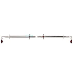 "Kiss Of Death" Forward Facing Nipple Barbells In Gold With Garnets -Body Vision Los Angeles 40905 BodyVision BVLAKissofDeathForwardFacingNippleBarbellsinGoldwithGarnetsSingleWhitegold12ga.5.82