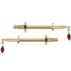 "Kiss Of Death" Forward Facing Nipple Barbells In Gold With Garnets