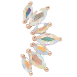 "Athena" Threaded End In Gold With Mercury Mist Topaz' -Body Vision Los Angeles 40914 BodyVision BVLAAthenaThreadedEndinGoldwithMercuryMistTopazSingleRoseGold2