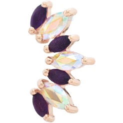 "Athena" Threaded End In Gold With Sandblasted Amethyst & Mercury Mist Topaz