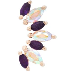 "Athena" Threaded End In Gold With Sandblasted Amethyst & Mercury Mist Topaz -Body Vision Los Angeles 40914 BodyVision BVLAAthenaThreadedEndinGoldwithSandblastedAmethyst MercuryMistTopazSinglezLargeRoseGold2