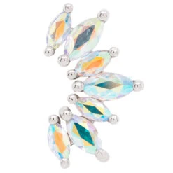 "Athena" Threaded End In Gold With Mercury Mist Topaz' -Body Vision Los Angeles 40914 BodyVisionBVLAAthenaThreadedEndinGoldwithMercuryMistTopazSingleWhiteGold2