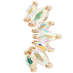 "Athena" Threaded End In Gold With Mercury Mist Topaz'