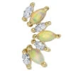 "Athena" Threaded End In Gold With DIAMONDS & Genuine White Opals