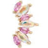 "Athena" Threaded End In Gold With Light Pink Sapphires & Mercury Mist Topaz