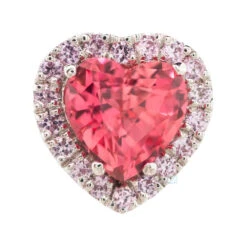 "Heart Altura" Threaded End In Gold With Padparadscha Sapphire & Light Pink Sapphires -Body Vision Los Angeles 40918 BodyVision BVLAHeartAlturaThreadedEndinGoldwithPadparadschaSapphire LightPinkSapphiresSingleWhiteGold2