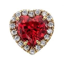 "Heart Altura" Threaded End In Gold With Padparadscha Sapphire & DIAMONDS