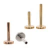 Gold Threaded Flatback / Labret Post / Straight Barbell End With Fixed Disc - Additional Sizing