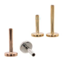 Gold Threaded Flatback / Labret Post / Straight Barbell End With Fixed Disc - Additional Sizing
